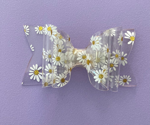 Jelly Bow Collection Daisies Clear